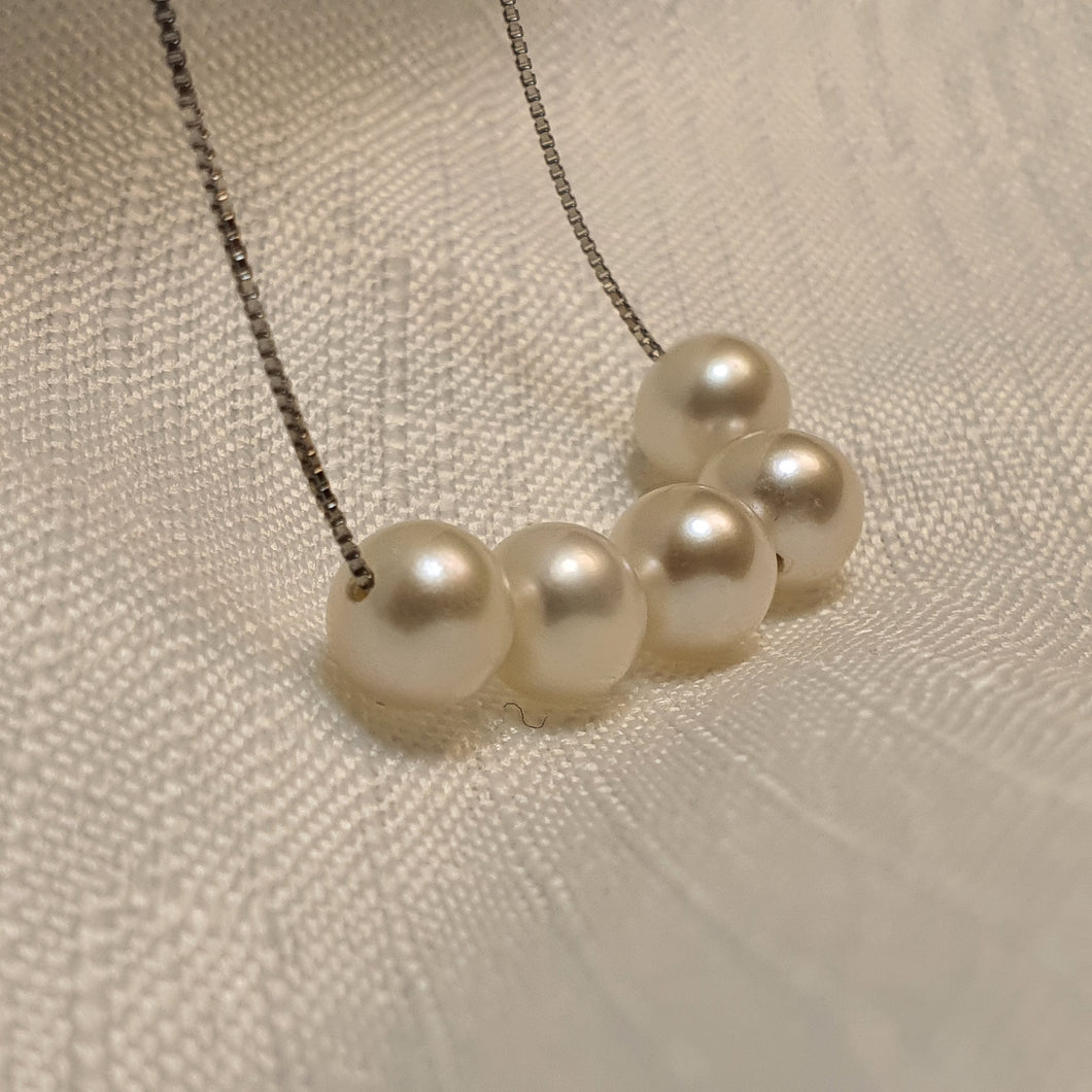 Round Freshwater Pearl Necklace, Sterling Silver