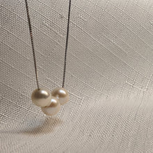 Load image into Gallery viewer, Triple Freshwater Pearls Necklace, Sterling Silver
