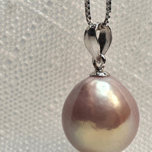Pink Baroque Pearl Pendant and Chain, Sterling Silver, Amispearl