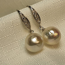 Load image into Gallery viewer, White Baroque Cultured Pearl Earrings, Sterling Silver
