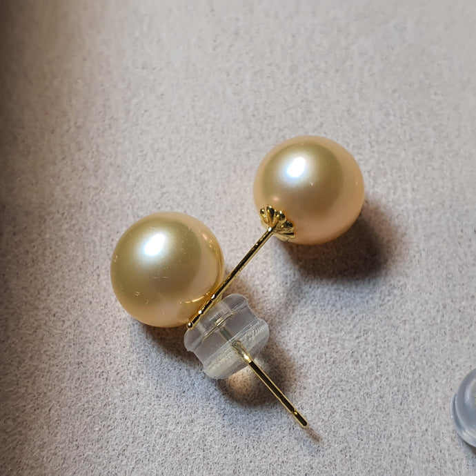 Freshwater Cultured Multi-colour Pearl Stud Earring, 18k Gold