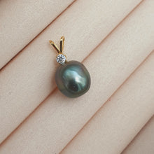 Load image into Gallery viewer, French Tahitian Baroque Pearl, 18k Yellow Gold Jewellery 9mm, Luxury
