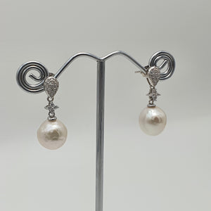 Edison Pearl Earrings, Sterling Silver
