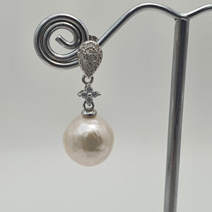 Edison Pearl Earrings, Sterling Silver