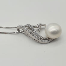 Load image into Gallery viewer, Swan &amp; Freshwater Pearl Necklace, Sterling Silver
