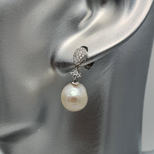 Edison Pearl Earrings, Sterling Silver