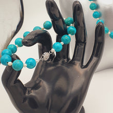 Load image into Gallery viewer, Large Turquoise &amp; Pearl Strand Set, Sterling Silver
