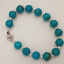 Load image into Gallery viewer, Large Turquoise &amp; Pearl Strand Set, Sterling Silver
