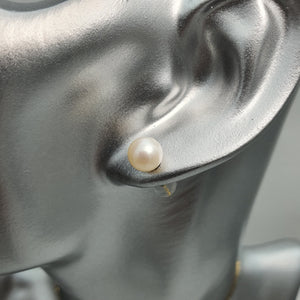 Freshwater Cultured Multi-colour Pearl Stud Earring, 18k Gold