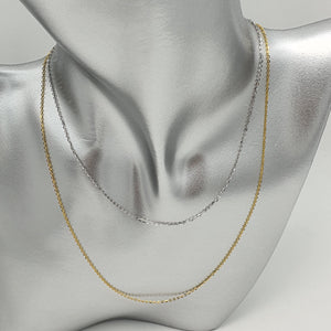 Single O Link Chain, 18k White Gold