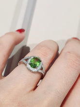 Load image into Gallery viewer, Natural Oval Peridot Gemstone Ring, Sterling Silver

