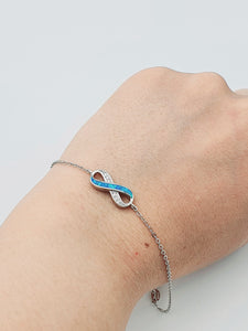 Infinity Blue Fire Opal Bracelet, Sterling Silver