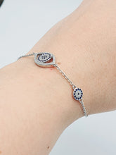 Load image into Gallery viewer, Evil Eye Double Icon Bracelet, Sterling Silver

