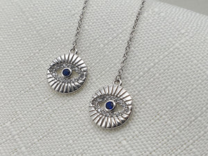 Evil Eye _ Nazar Earrings, Sterling Silver