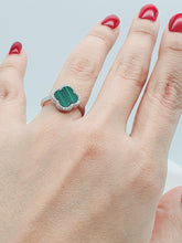 Load image into Gallery viewer, Natural Gemstone Clover Ring, Sterling Silver
