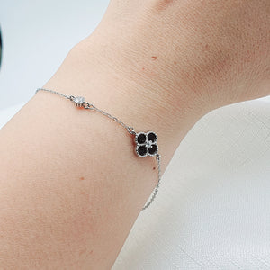 Black Clover Bracelet, silver jewellery