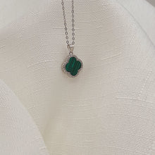 Load image into Gallery viewer, Malachite 4 leaf Clover Set, Sterling Silver
