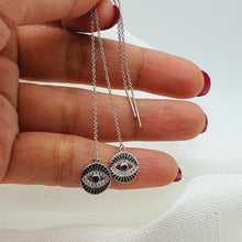 Load image into Gallery viewer, Evil Eye _ Nazar Earrings, Sterling Silver
