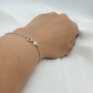 Infinity White Opal Bracelet, Sterling Silver