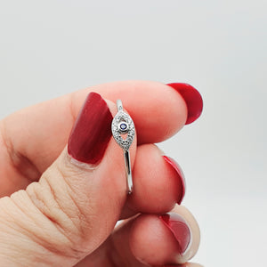 Danity Evil eye Icon Ring, Sterling Silver