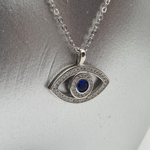 Load image into Gallery viewer, Large Evil Eye Necklace, Sterling Silver
