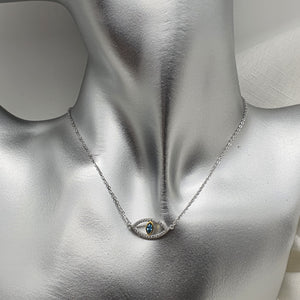 Evil Eye Necklace, Sterling Silver