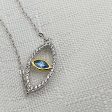 Load image into Gallery viewer, Evil Eye Necklace, Sterling Silver
