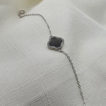 Load image into Gallery viewer, Natural Gemstone Clover Bracelet, Sterling Silver
