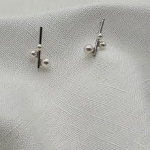 Load image into Gallery viewer, Modern Design Freshwater Stud Earrings, Sterling Silver
