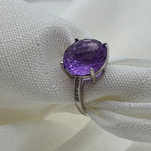 Load image into Gallery viewer, Natural Amethyst Ring, Sterling Silver
