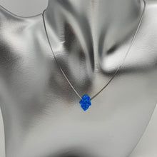 Load image into Gallery viewer, Created Fire Opal Hamsa Hand Pendant &amp; Chain, Sterling Silver
