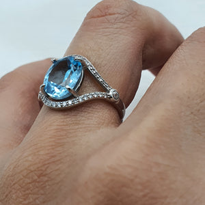 Sky Blue Topaz Ring, Sterling Silver