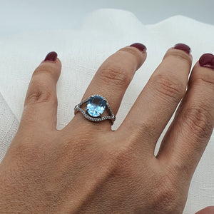 Sky Blue Topaz Ring, Sterling Silver