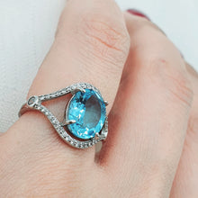 Load image into Gallery viewer, Sky Blue Topaz Ring, Sterling Silver
