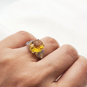 Natural Citrine Ring  Sterling Silver