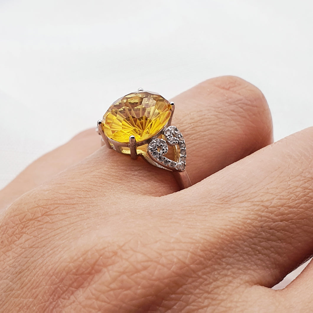 Natural Citrine Ring  Sterling Silver