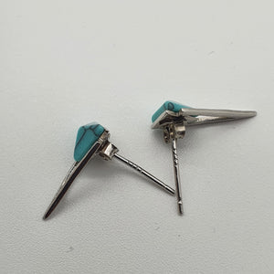 Turquoise Stud Earrings, Sterling Silver