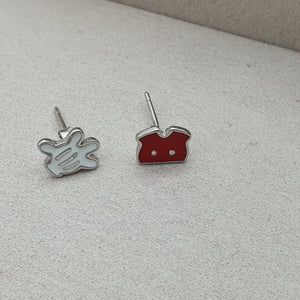 Disney Stud Earring Mickey Glove and Short, Sterling Silver