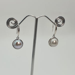 Multicoloured Freshwater Pearl Hook Earrings, Sterling Silver