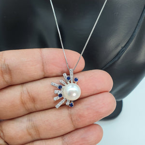 Freshwater Button Pearl Set, Sterling Silver