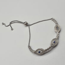Load image into Gallery viewer, Triple Evil Eye Bracelet, Sterling Silver
