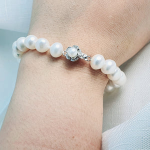 Freshwater Pearl Bracelet, Sterling Silver