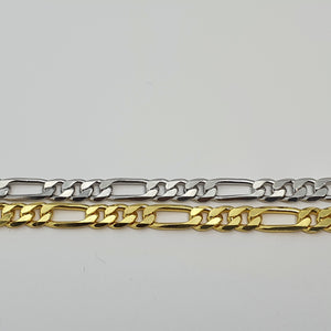 Figaro Chain Bracelet, Sterling Silver