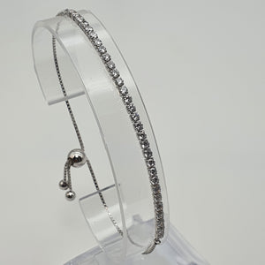 Sparkling Slider Tennis Bracelet, Sterling Silver
