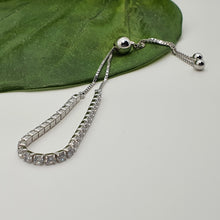 Load image into Gallery viewer, Sparkling Slider Tennis Bracelet, Sterling Silver
