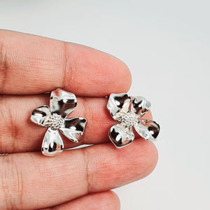 Modern 3D Flower Stud Earrings, Jewelry