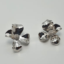 Load image into Gallery viewer, Modern 3D Flower Stud Earrings, Silver Jewelry
