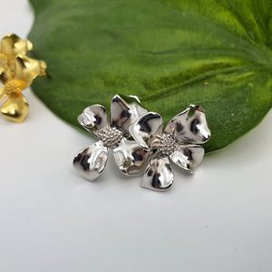 Modern 3D Flower Stud Earrings, Jewelry