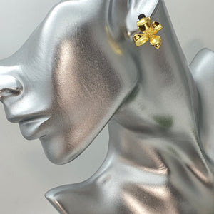 3D Flower Stud Earrings, Sterling Silver