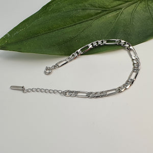 Figaro Chain Bracelet, Sterling Silver